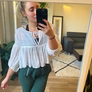 Free People flowy white Top